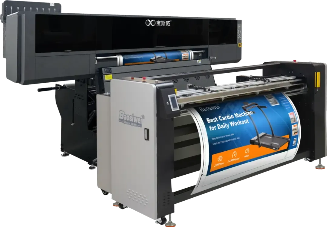 Hộp carton khổ lớn Baosiwei Máy in kỹ thuật số Có chức năng cắt 1.9m