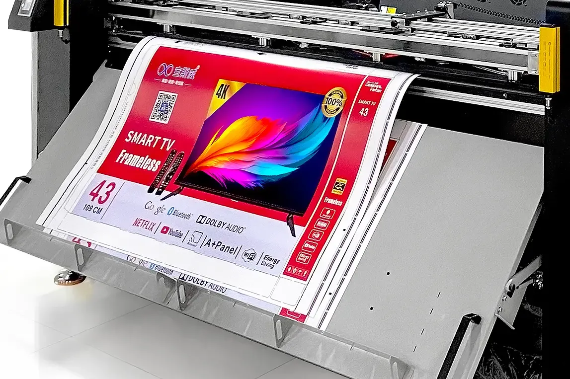 Paper receiving tray that keeps printed sheets neatly aligned for easier stacking and post-processing.