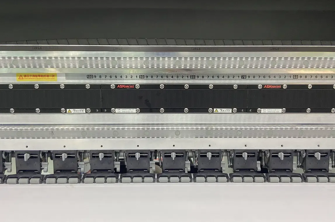 Close-up of THK silent linear guide rail, ensuring smooth operation, long lifespan, reduced resistance and noise for reliable long-term equipment performance