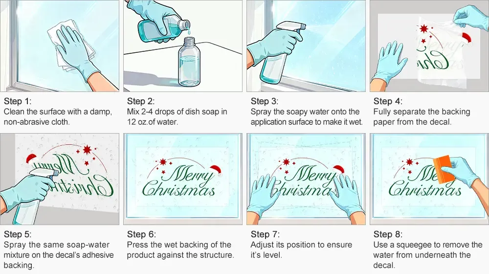 uv static cling glass decal installation steps